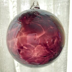 Vintage Zorza Mouth-Blown Ornament Amethyst Purple Art Glass Poland